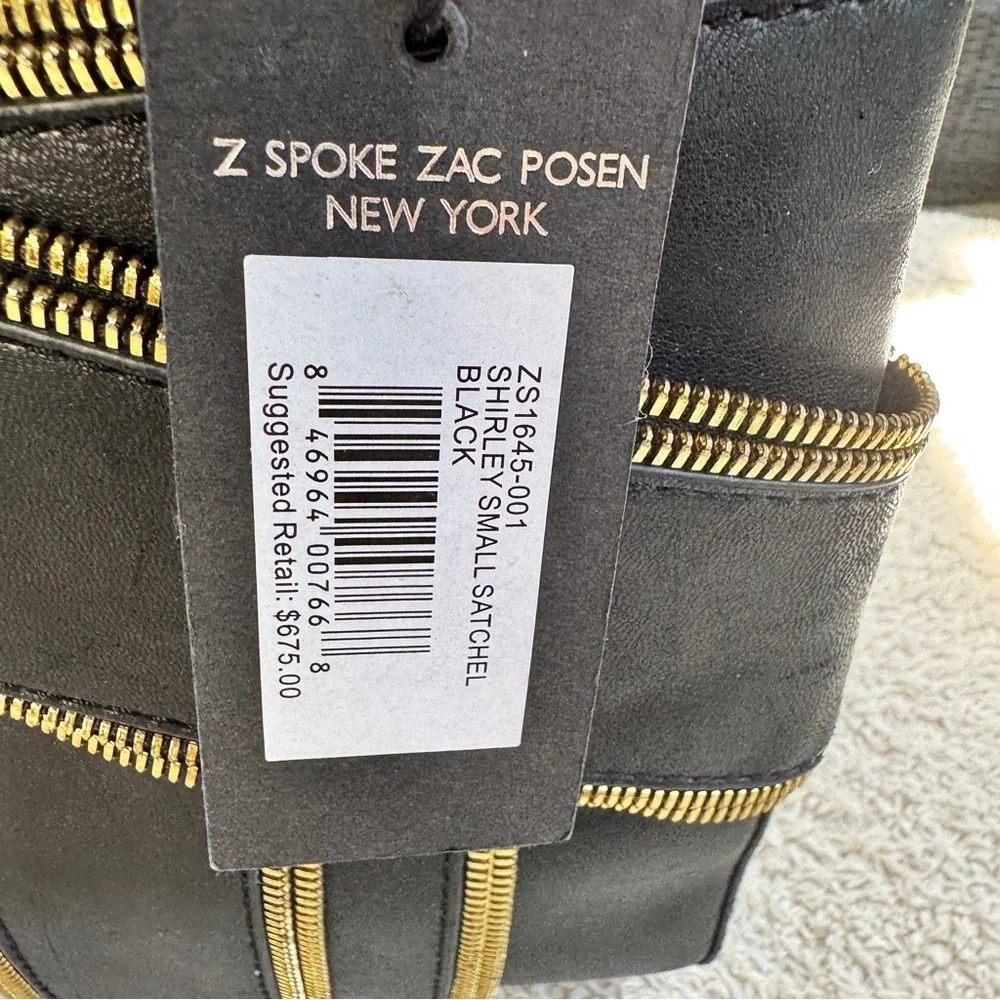 Z Spoke Zac Posen Shirley Small Satchel Black and Gold Women's Bag New with Tags